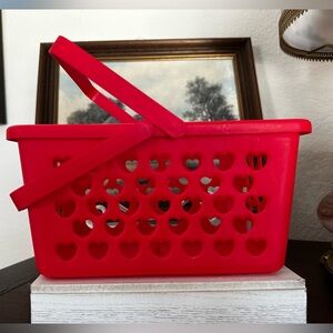 Target Valentine’s Day Red Gift Basket with Heart Cut-Outs